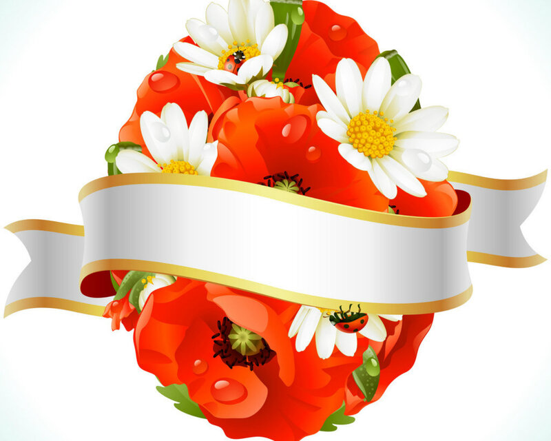 Bouquet of Poppies and Daisies — Red, Festive