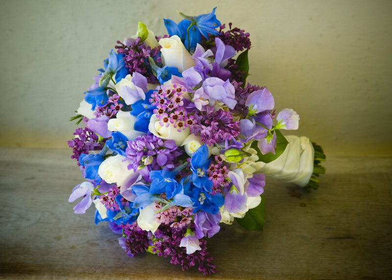 Bouquet of Purple and Blue Flowers