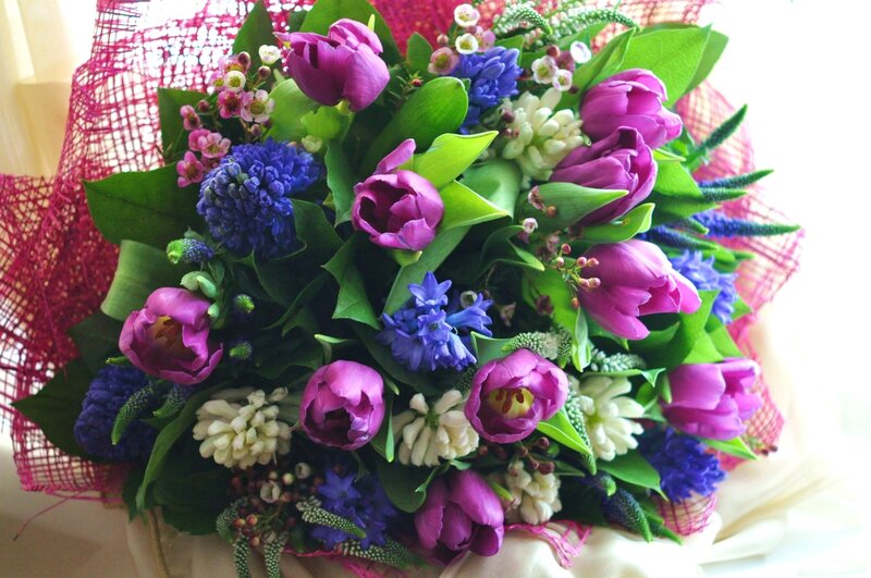 Bouquet of Purple Flowers — Calm, Spring, Photograph