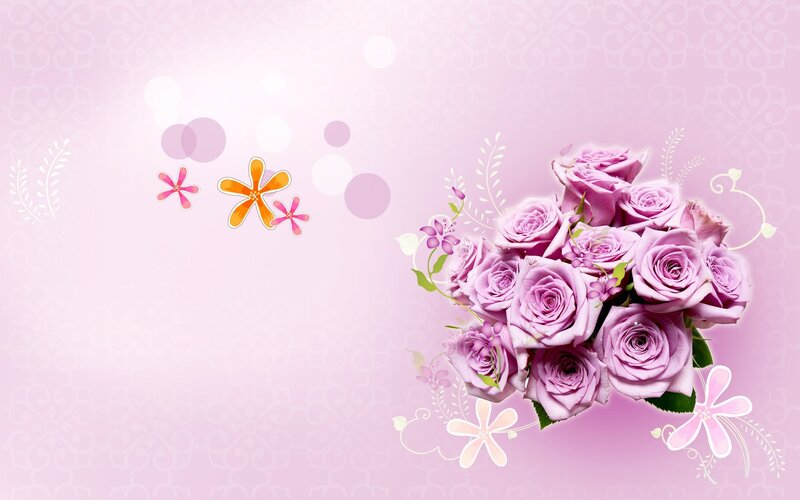 Bouquet of Purple Roses — Pink, Calm
