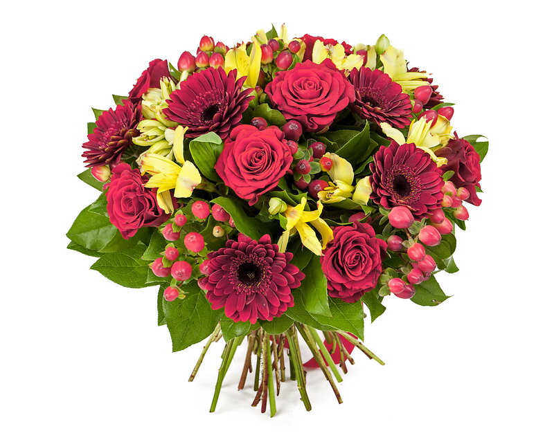 Bouquet of Red and Yellow Flowers — Vibrant