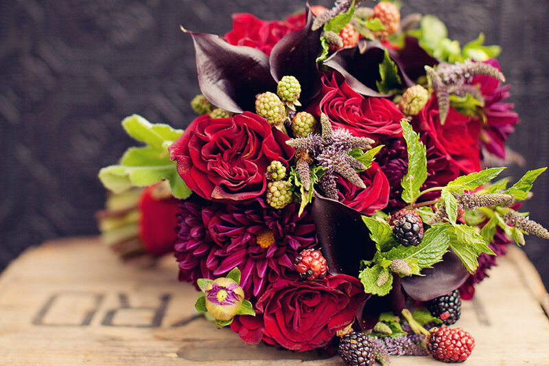 Bouquet of Red Flowers — Dramatic