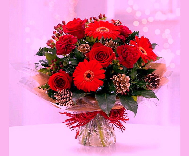 Bouquet of Red Flowers — Festive