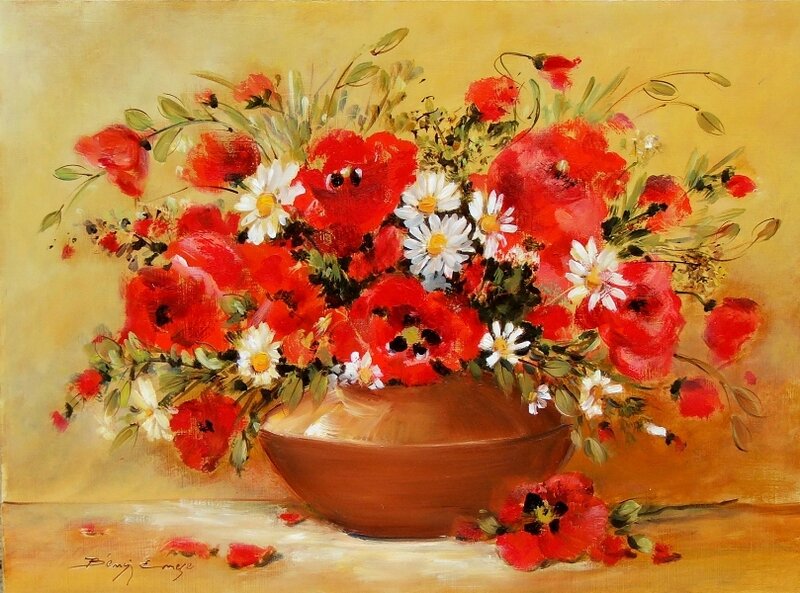 Bouquet of Red Flowers — Warm