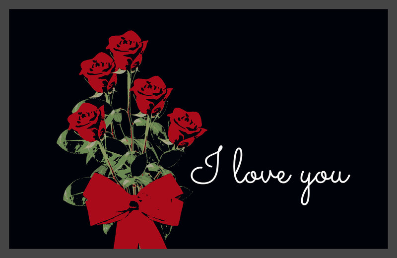 Bouquet of Red Roses — Black