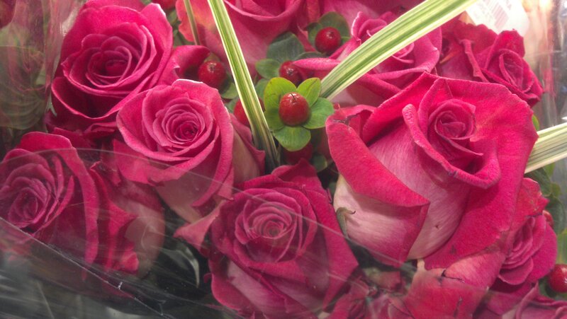 Bouquet of Red Roses — Calm, Photograph, Berries