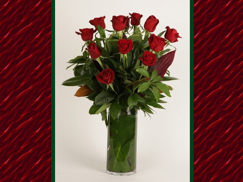Bouquet of Red Roses — Calm, Photograph, Vase