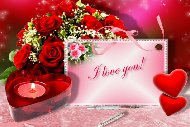 Bouquet of Red Roses — Romantic, Digital Art, Candle