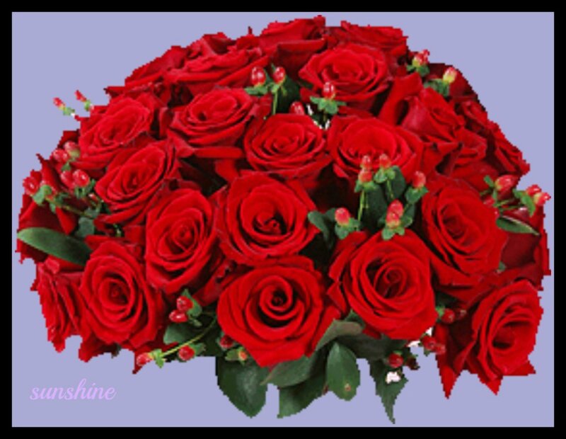 Bouquet of Red Roses — Romantic, Photograph, Green Leaves, Flower Buds