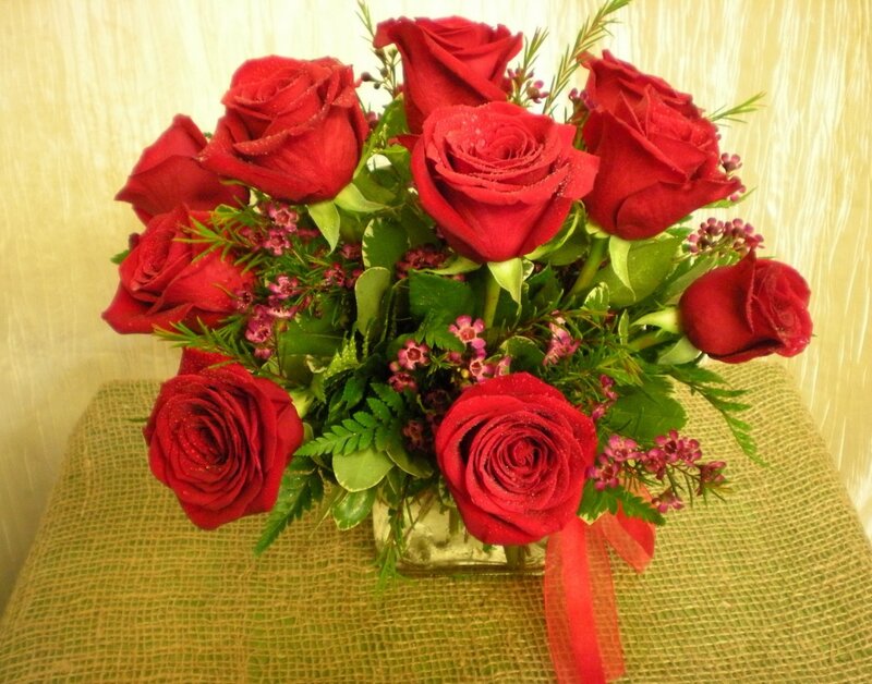 Bouquet of Red Roses — Romantic, Photograph, Greenery