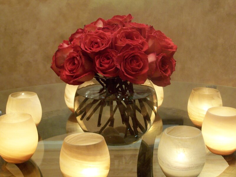 Bouquet of Red Roses — Warm, Night