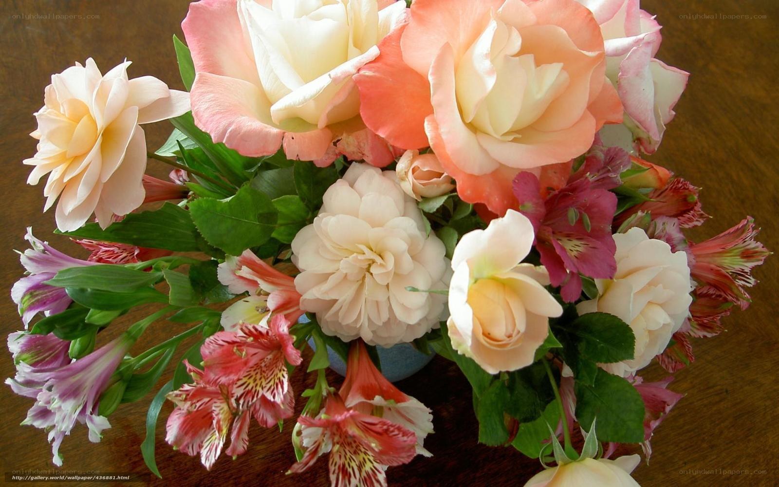 bouquet of roses and alstroemeria