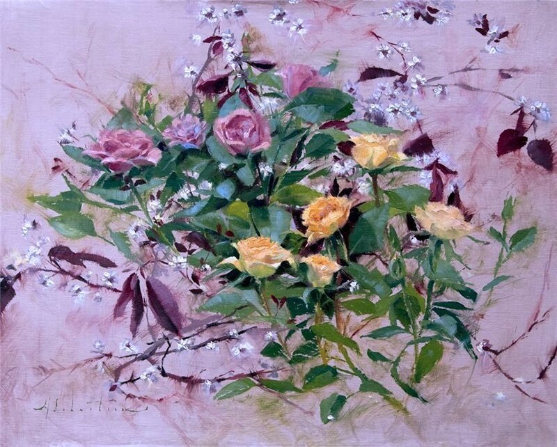 Bouquet of Roses and Blossoms