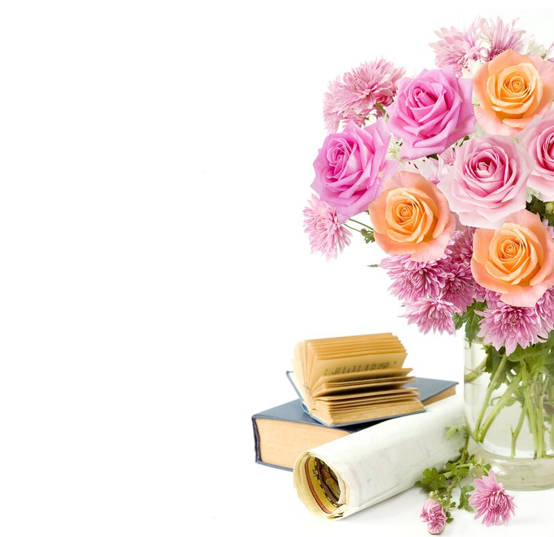 Bouquet of Roses and Chrysanthemums — Pink, Serene