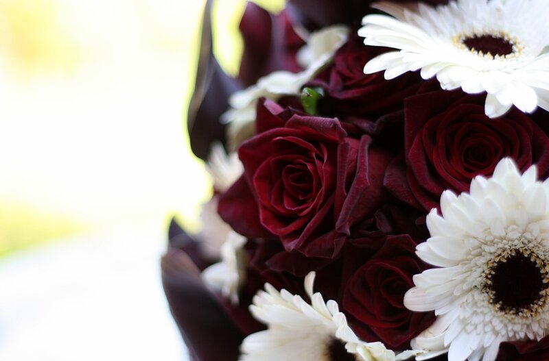Bouquet of Roses and Gerberas — Red