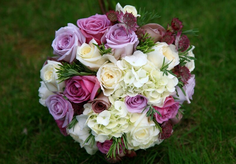 Bouquet of Roses and Hydrangeas — Pink, Serene, Afternoon