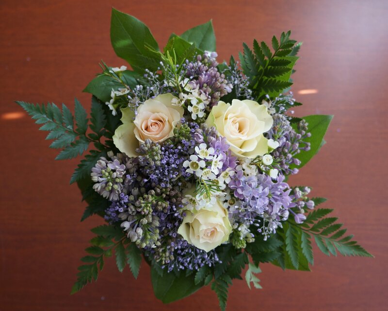 Bouquet of Roses and Lavender