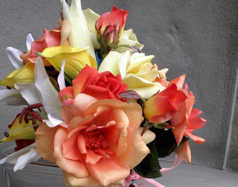 Bouquet of Roses and Lilies — Orange