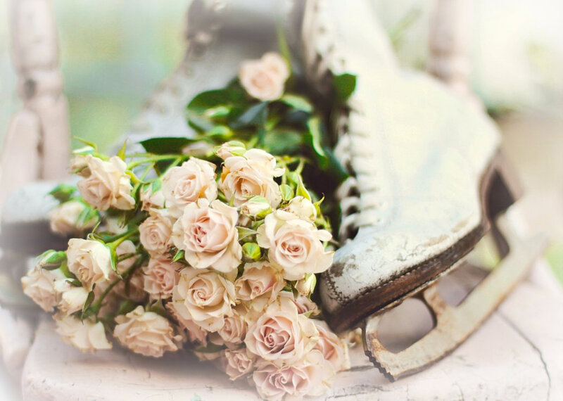 Bouquet of Roses and Skates
