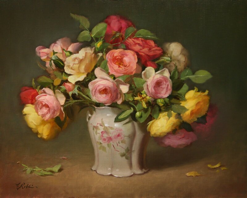 Bouquet of Roses in Vase — Pink, Serene