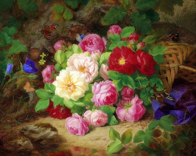 Bouquet of Roses — Pink, Serene, Spring, Painting