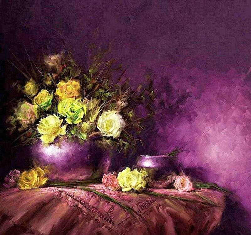 Bouquet of Roses — Purple, Dramatic