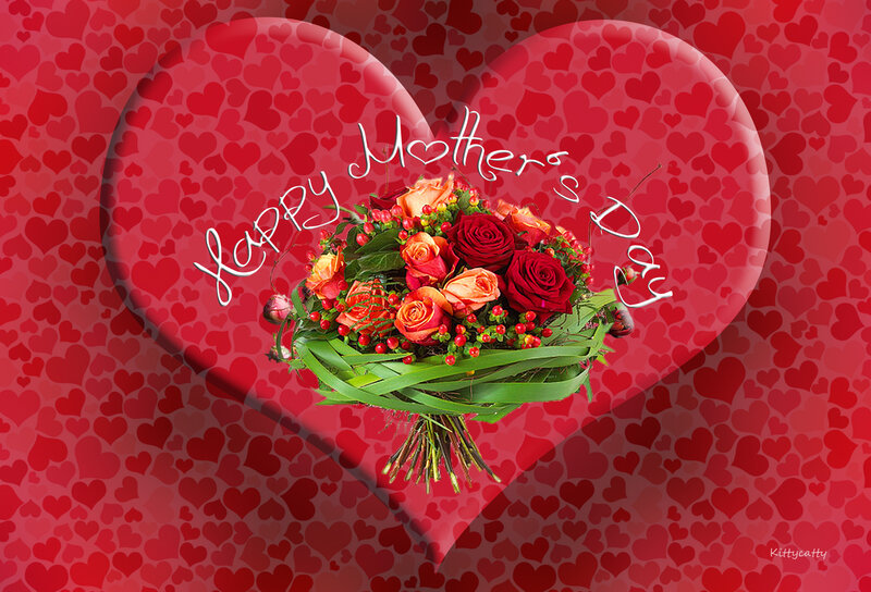 Bouquet of Roses — Red, Celebratory, Digital Art