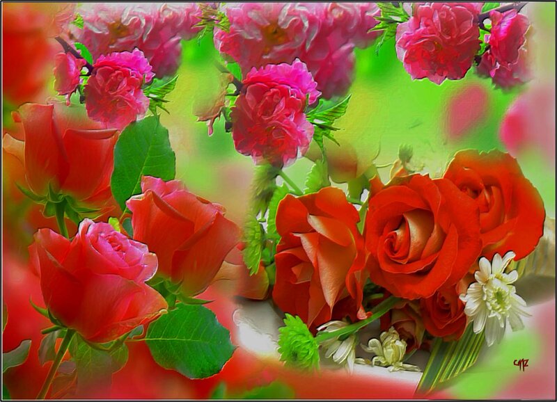 Bouquet of Roses — Red, Vibrant, Spring