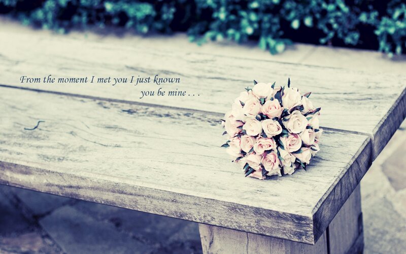 Bouquet of Roses — White, Romantic, Photograph, Wooden Table