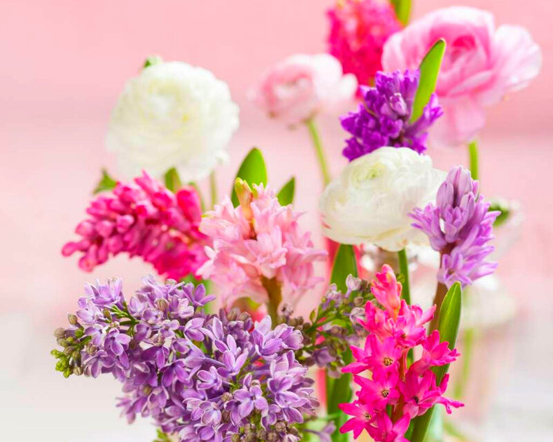 Bouquet of Spring Flowers — Pink, Calm, Photograph
