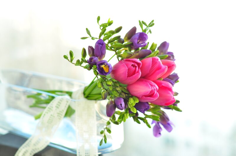 Bouquet of Tulips and Freesias