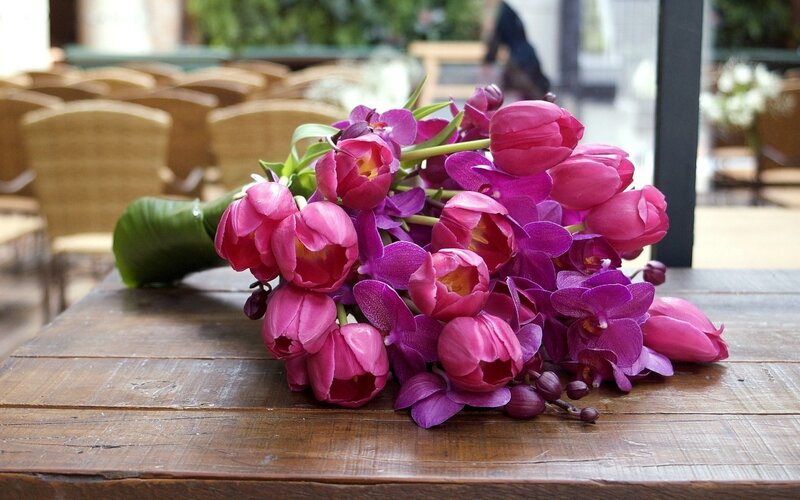 Bouquet of Tulips and Orchids