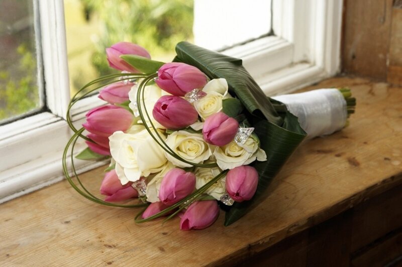 Bouquet of Tulips and Roses — Pink, Serene