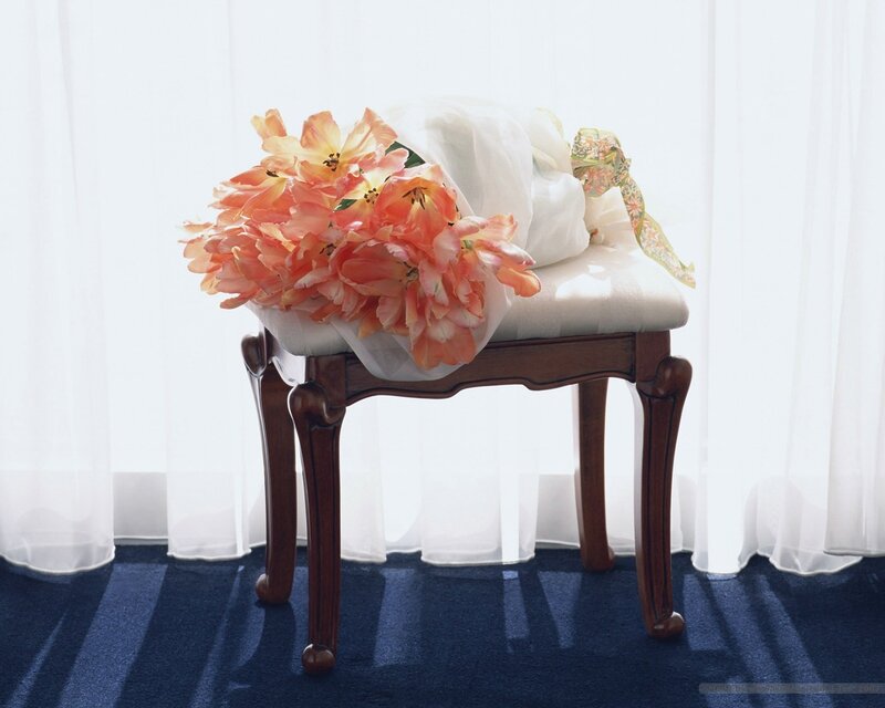 Bouquet of Tulips on Stool