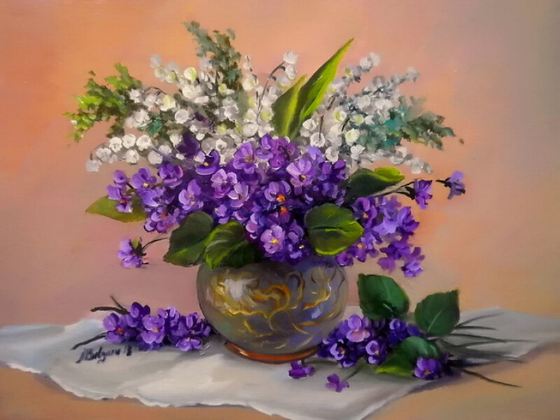Bouquet of Violets — Purple, Calm
