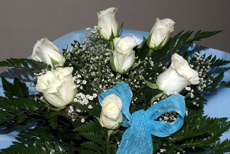 Bouquet of White Roses — Calm, Photograph