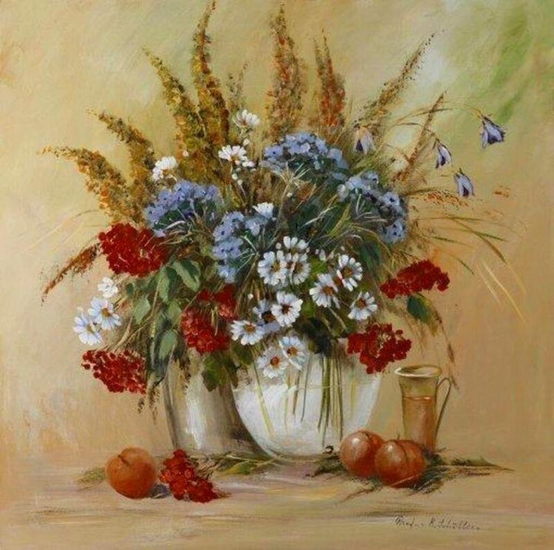 Bouquet of Wildflowers — Beige