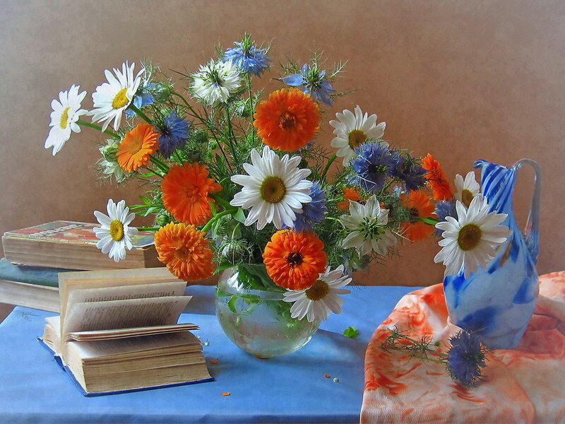 Bouquet of Wildflowers — Blue, Calm, Photograph