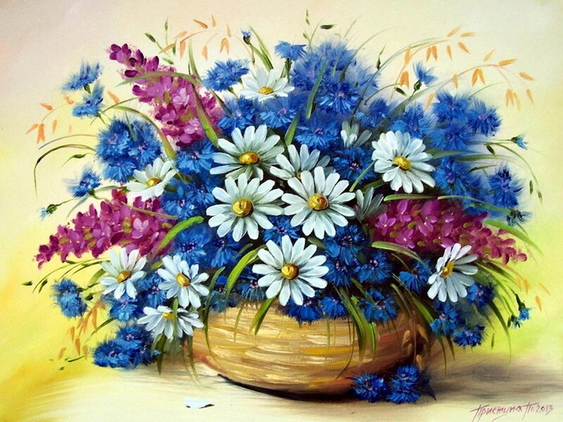 Bouquet of Wildflowers — Blue, Cheerful, Summer