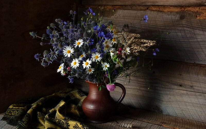 Bouquet of Wildflowers — Brown, Serene, Photograph