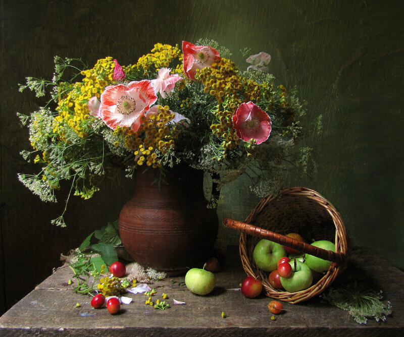 Bouquet of Wildflowers — Green, Dramatic, Photograph