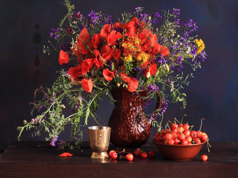 Bouquet of Wildflowers — Red, Dramatic