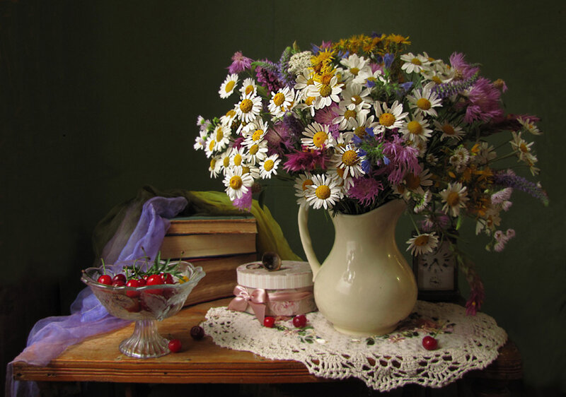 Bouquet of Wildflowers — White, Serene, Photograph