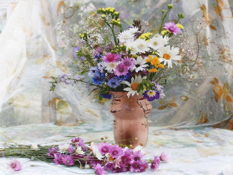Bouquet of Wildflowers — White, Serene, Spring, Photograph