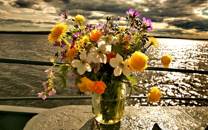 Bouquet of Wildflowers — Yellow, Dramatic, Sunset