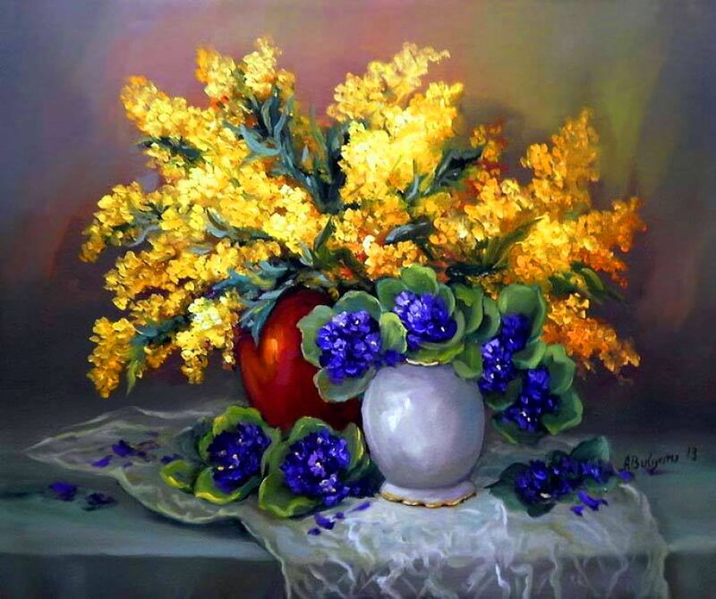 Bouquet of Yellow Flowers — Calm, Painting