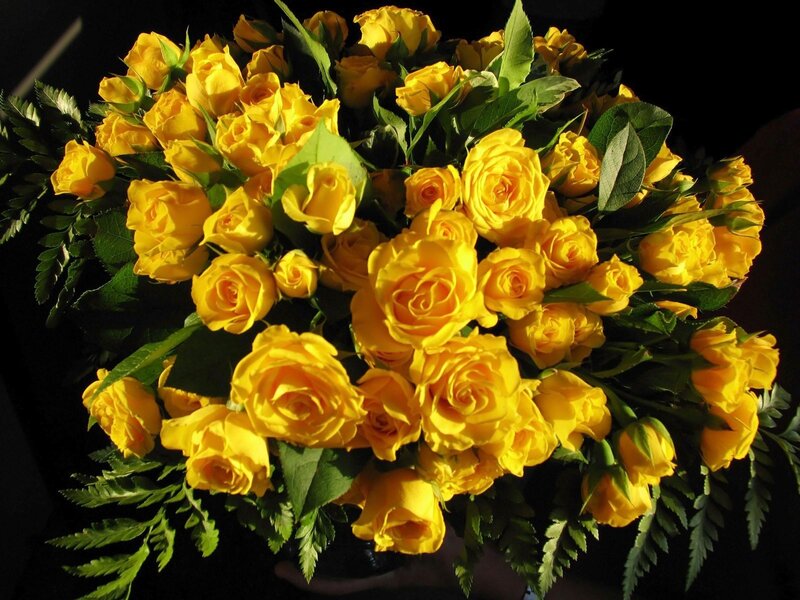 bouquet of yellow roses