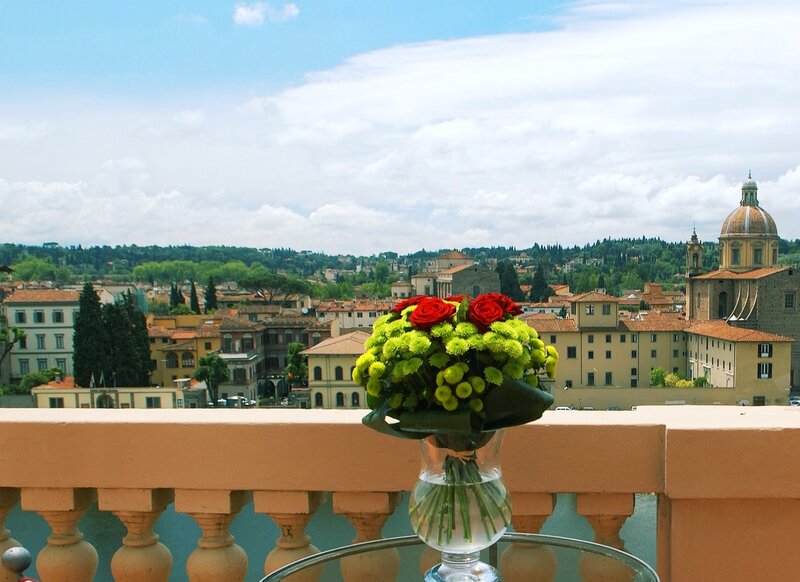 Bouquet on Balcony