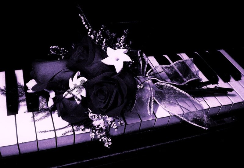 Bouquet on Piano Keys