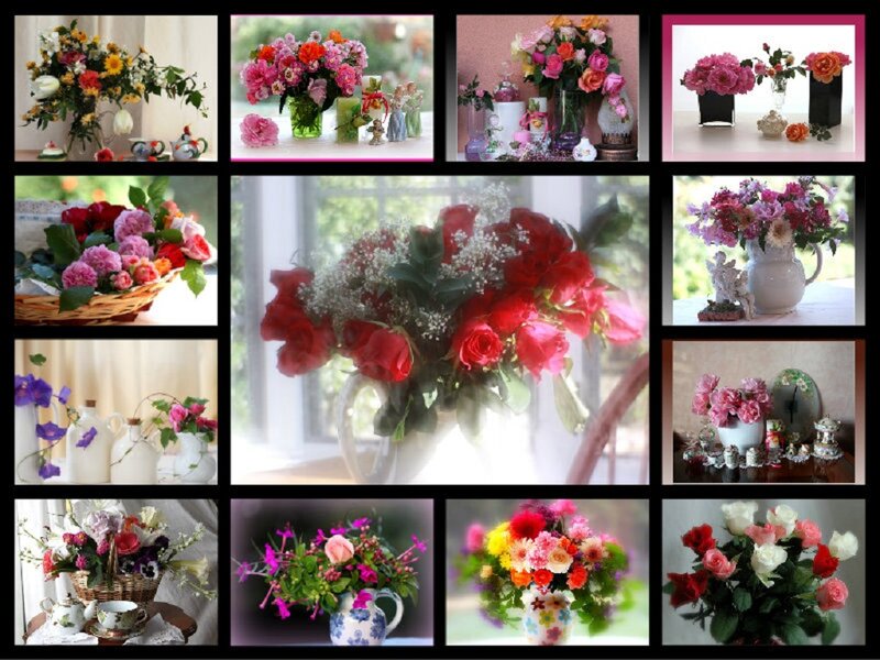 Bouquets of Flowers — Red, Serene